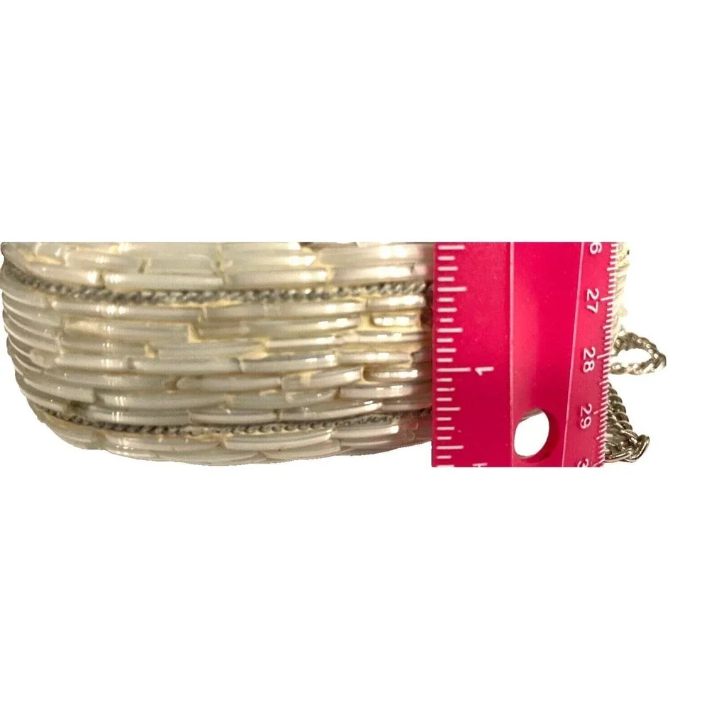 Vintage Glass Mosaic Evening Bag Small Crossbody Purse Flap Latch Chain‎ Strap